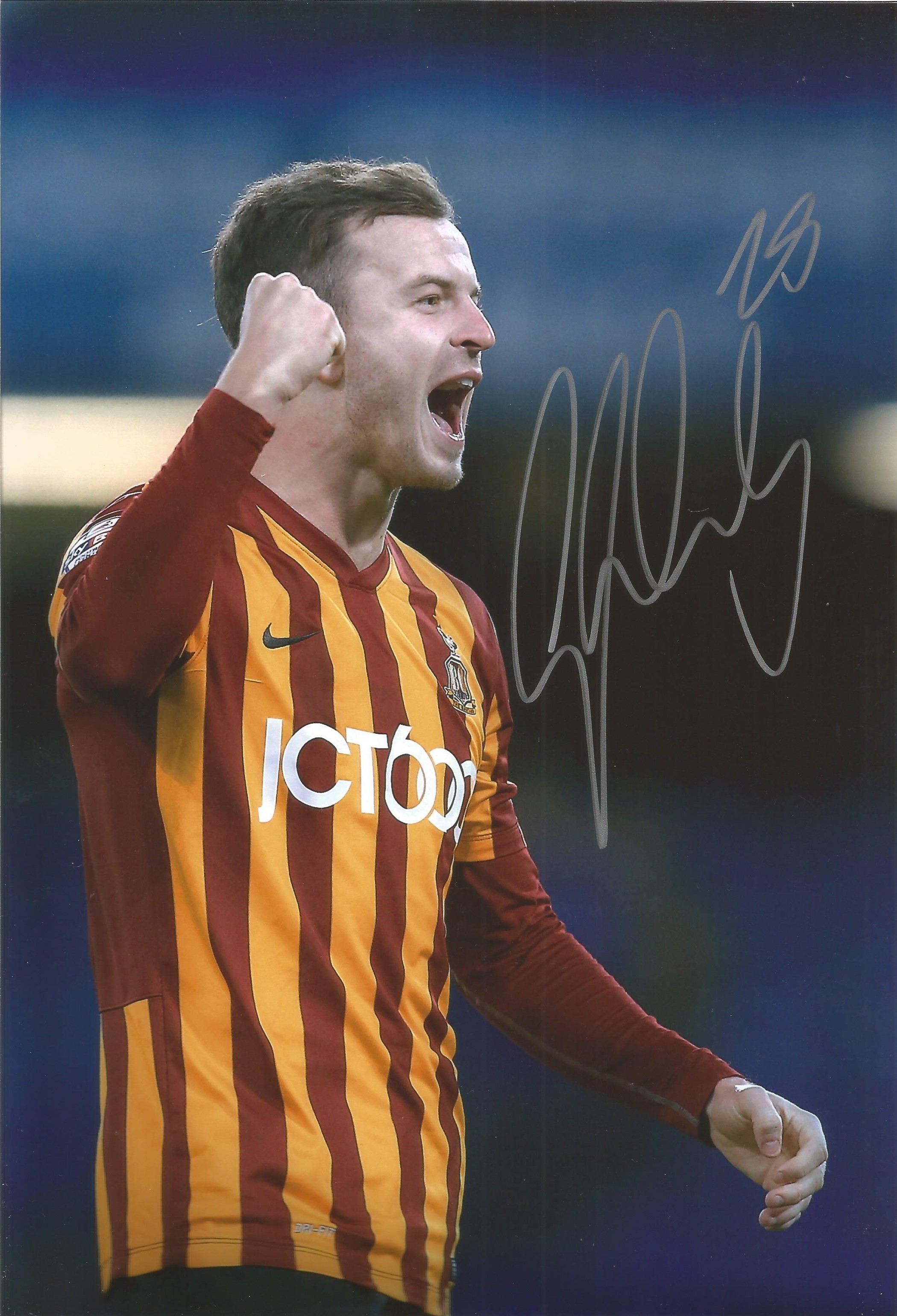 Andy Halliday Bradford Signed 12 x 8 inch football photo. Good condition. All autographs come with a