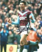 Football Steve Jones 10x8 Signed Colour Photo Pictured Celebrating While Playing For West Ham