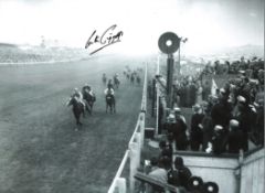 Lester Piggott Signed 16 x 12 inch horse racing photo. Good condition. All autographs come with a
