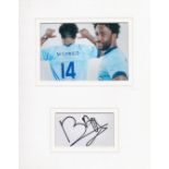 Football Wilfried Bony 14x11 Manchester City mounted signature piece includes signed white card