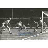 Trevor Brooking West Ham Signed 12 x 8 inch black and white football photo. Good condition. All