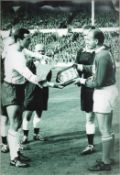 Football Jimmy Armfield signed 18x14 England v Rest of the World mounted black and white photo.