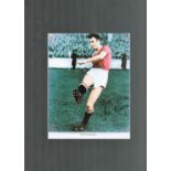 Football Kenny Morgans signed 16x12 Manchester United colourised mounted photo. Kenneth Godfrey