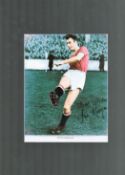 Football Kenny Morgans signed 16x12 Manchester United colourised mounted photo. Kenneth Godfrey
