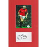 Football Steve Bruce signed 16x10 Manchester United mounted signature piece includes signed white