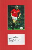 Football Steve Bruce signed 16x10 Manchester United mounted signature piece includes signed white