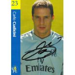 Football. Chelsea. Carlo Cudicini Signed Official Chelsea FC player mounts. 6x5 inches in size. Good