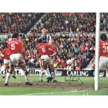 Football David May signed 16x12 colour photo pictured in action for Manchester United. Good