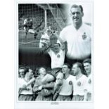 Football, Nat Lofthouse signed 16x12 black and white montage photograph picturing his glory days