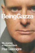 Football Paul Gascoigne signature piece includes signed white card and hardback book titled Being