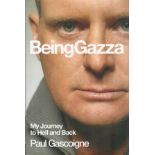 Football Paul Gascoigne signature piece includes signed white card and hardback book titled Being
