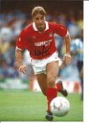Football Nigel Jemson 12x8 Signed Colour Photo Pictured Playing For Nottingham Forest. Good