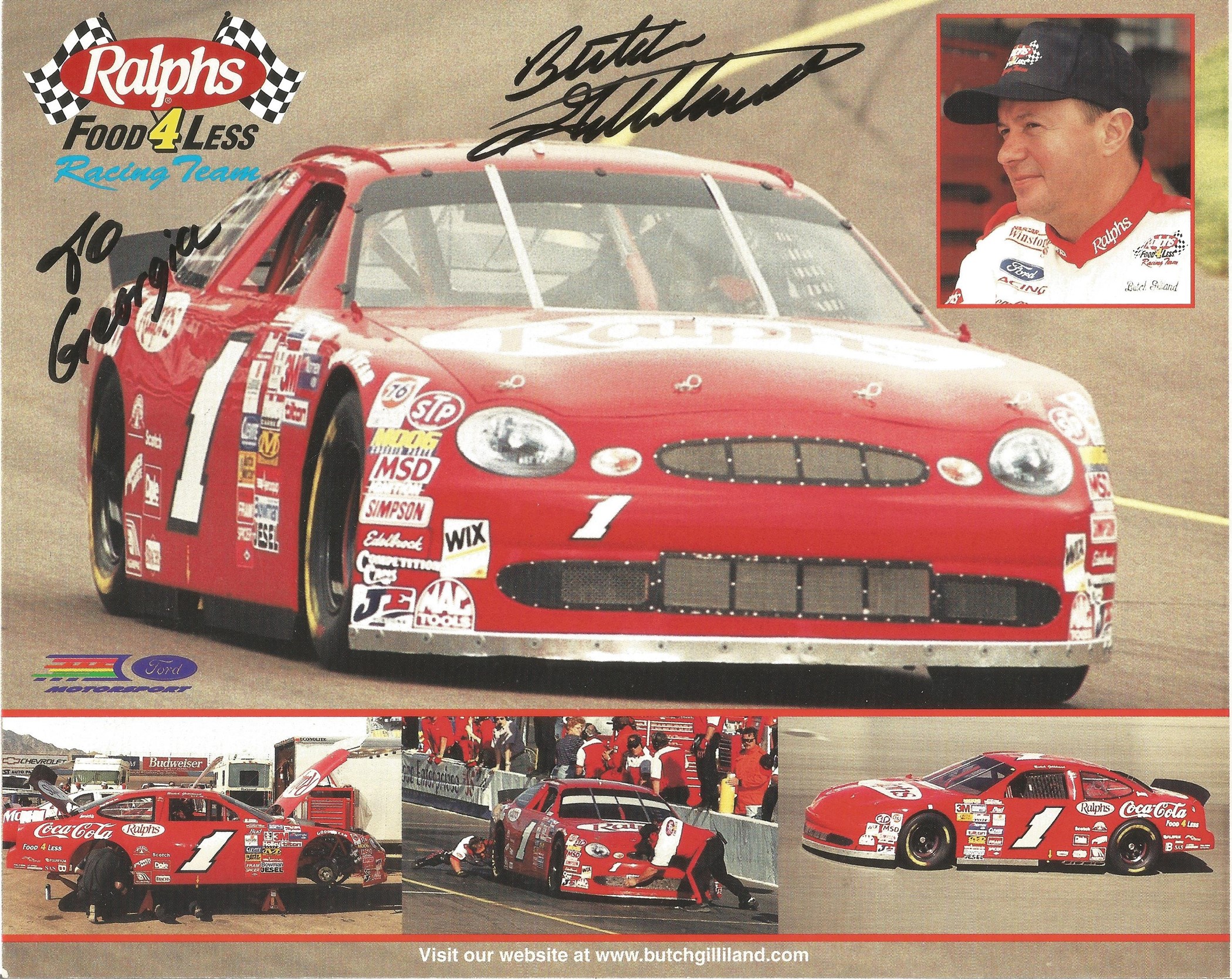 Nascar Butch Gilliland signed 10x8 colour promo photo. Butch Gilliland (born February 25, 1958) is a