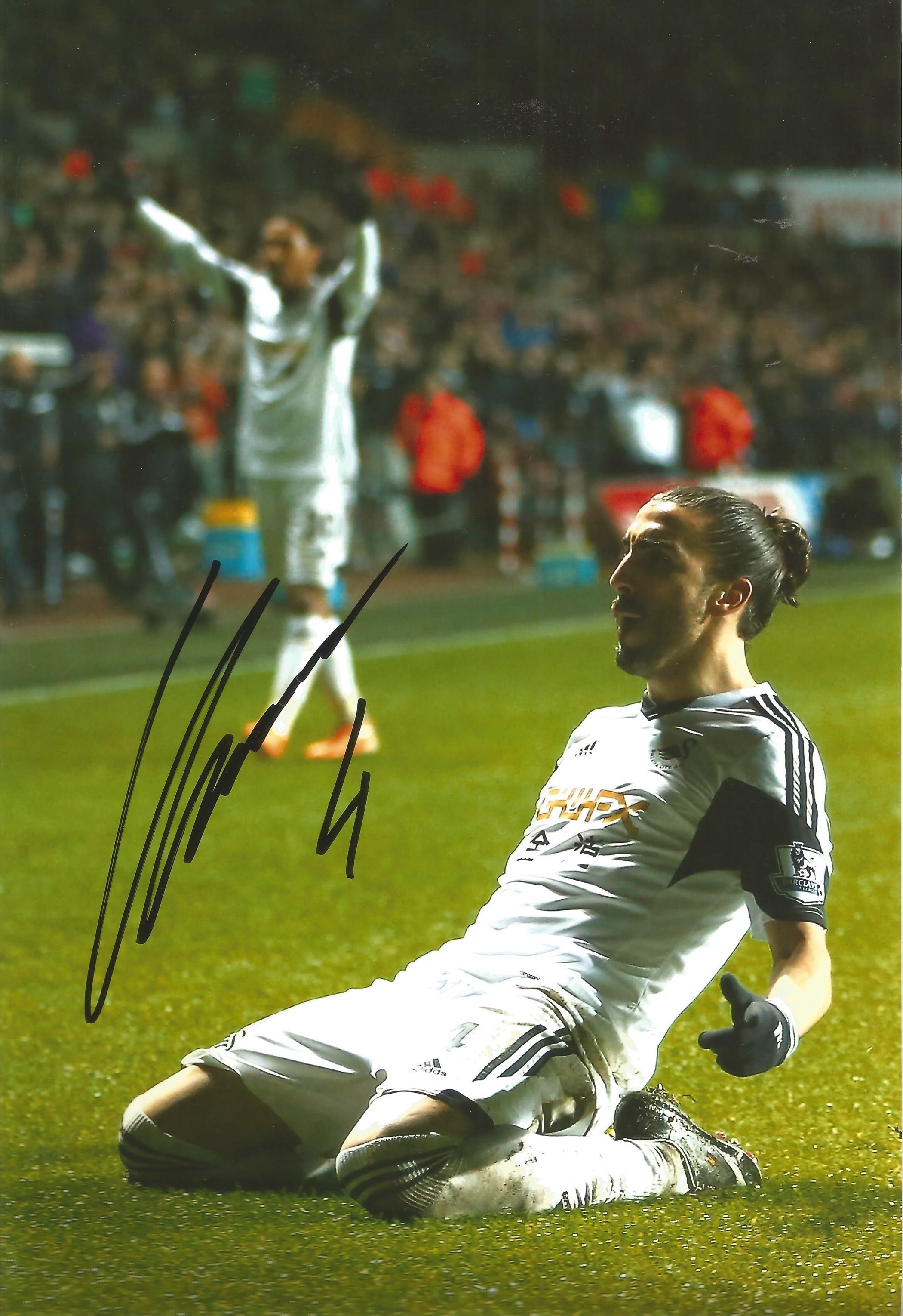 Chico Flores signed 12x8 colour photograph pictured during his time playi9ng for Swansea. Good