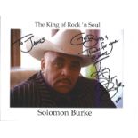 Solomon Burke signed 10x8 colour photo. Dedicated. Good condition. All autographs come with a