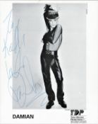 Damian Davey 10x8 Signed And Dedicated Black And White Promo Photograph. Davey Was An English Pop