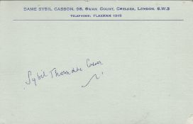 Sybil Thorndike British Stage Actress 6x4 Signature Piece On Blue Card. Good condition. All