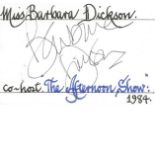 Barbara Dickson Award Winning British Singer And Actress 4x3 Signature Piece On White Card. Good