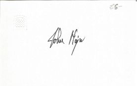 John Major signed 6x4 white card with 10x8 colour unsigned photo. Good condition. All autographs