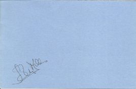 Sir John Mills signed 6x4 blue card with 10x8 unsigned photo. Good condition. All autographs come