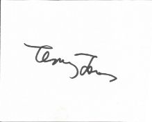 Terry Jones signed card with 10x8 black and white unsigned photo. Good condition. All autographs