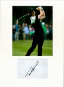 Golf Tommy Fleetwood 16x12 overall mounted signature piece includes a signed album page and a superb