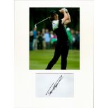 Golf Tommy Fleetwood 16x12 overall mounted signature piece includes a signed album page and a superb