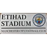Football Ruben Dias signed Etihad Stadium Manchester City Football Club metal road sign.