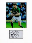 Rugby Union Brian O'Driscoll 16x12 overall Ireland mounted signature piece includes signed album