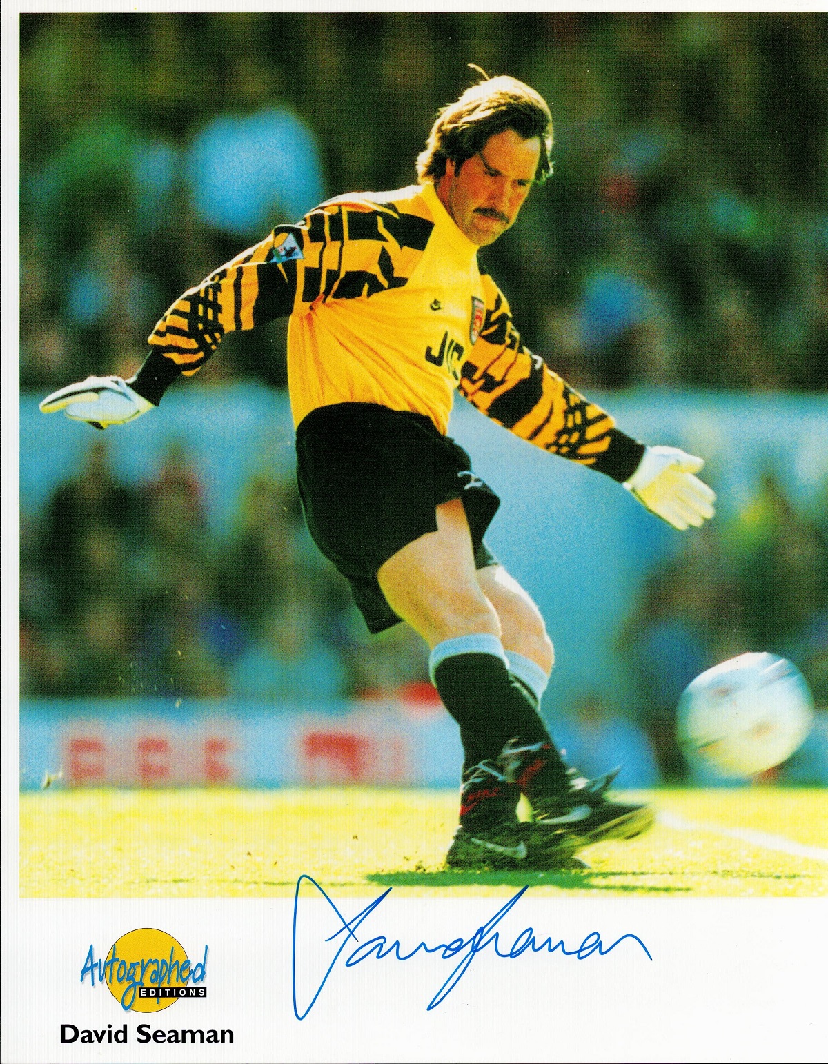Football David Seaman Hand signed Autographed Editions 10x8 Colour Photo of Seaman in action for