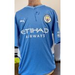 Football Rodri signed Manchester City replica home shirt size XL. Rodrigo Hernández Cascante (born