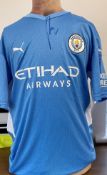 Football Rodri signed Manchester City replica home shirt size XL. Rodrigo Hernández Cascante (born