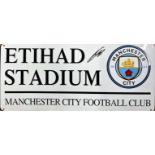 Football Nathan Ake signed Etihad Stadium Manchester City Football Club metal road sign. Nathan