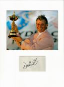 Golf Darren Clarke 16x12 overall mounted signature piece includes a signed album page and a superb