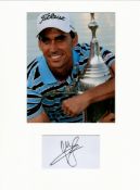 Golf Rafa Cabrera-Bello 16x12 overall mounted signature piece. Good condition. All autographs come