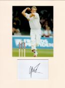 Cricket Shane Warne 16x12 overall mounted signature piece includes a signed album page and a