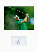 Golf Alex Noren 16x12 overall mounted signature piece includes a signed album page and a colour