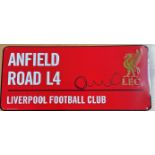 Football Harry Kewell signed Anfield Road L4 Liverpool Football Club metal road sign. Harry