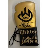 Boxing Deontay Wilder signed Bronze Bomber boxing glove. Deontay Leshun Wilder (born October 22,