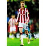 Stoke City FC Midfielder Sam Clucas Hand signed 10x8 Colour Photo showing Clucas in action. Good