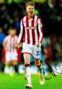 Stoke City FC Midfielder Sam Clucas Hand signed 10x8 Colour Photo showing Clucas in action. Good
