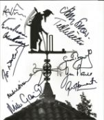 Cricket Multi Signed 10x8 Black And White Photo. Signatures include G Boycott, J Snow, E Dexter, J