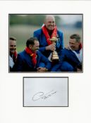 Golf Thomas Bjorn 16x12 overall mounted signature piece includes signed album page and colour