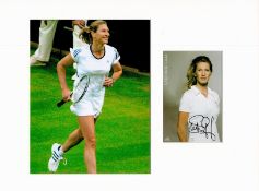 Tennis Steffi Graf 16x12 overall mounted signature piece includes signed colour photo and one