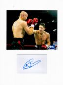 Boxing Nathan Cleverly 16x12 overall mounted signature piece includes signed album page and a colour