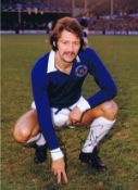 Autographed Frank Worthington 16 X 12 Photo - Col, Depicting The Leicester City Centre-Forward