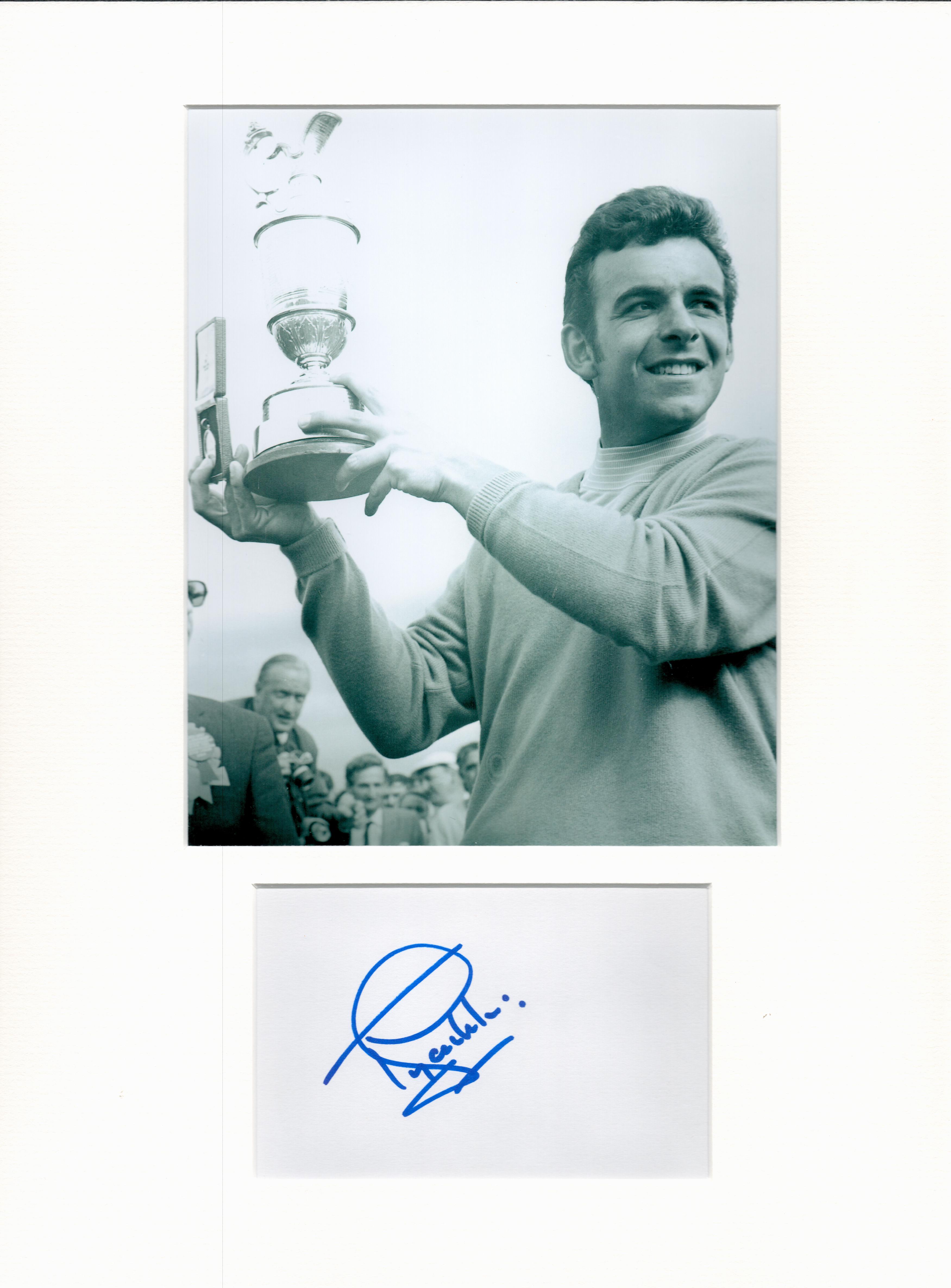 Golf Tony Jacklin 16x12 overall mounted signature piece includes a signed album page and a superb