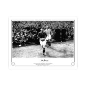 Autographed Bobby Brown 16 X 12 Limited Edition B/W, Depicting Rangers Captain Jock Shaw, Closely