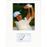 Golf David Frost 16x12 overall mounted signature piece includes a signed album page and a superb