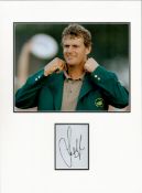 Golf Sandy Lyle 16x12 mounted signature piece includes signed album page and a colour photo